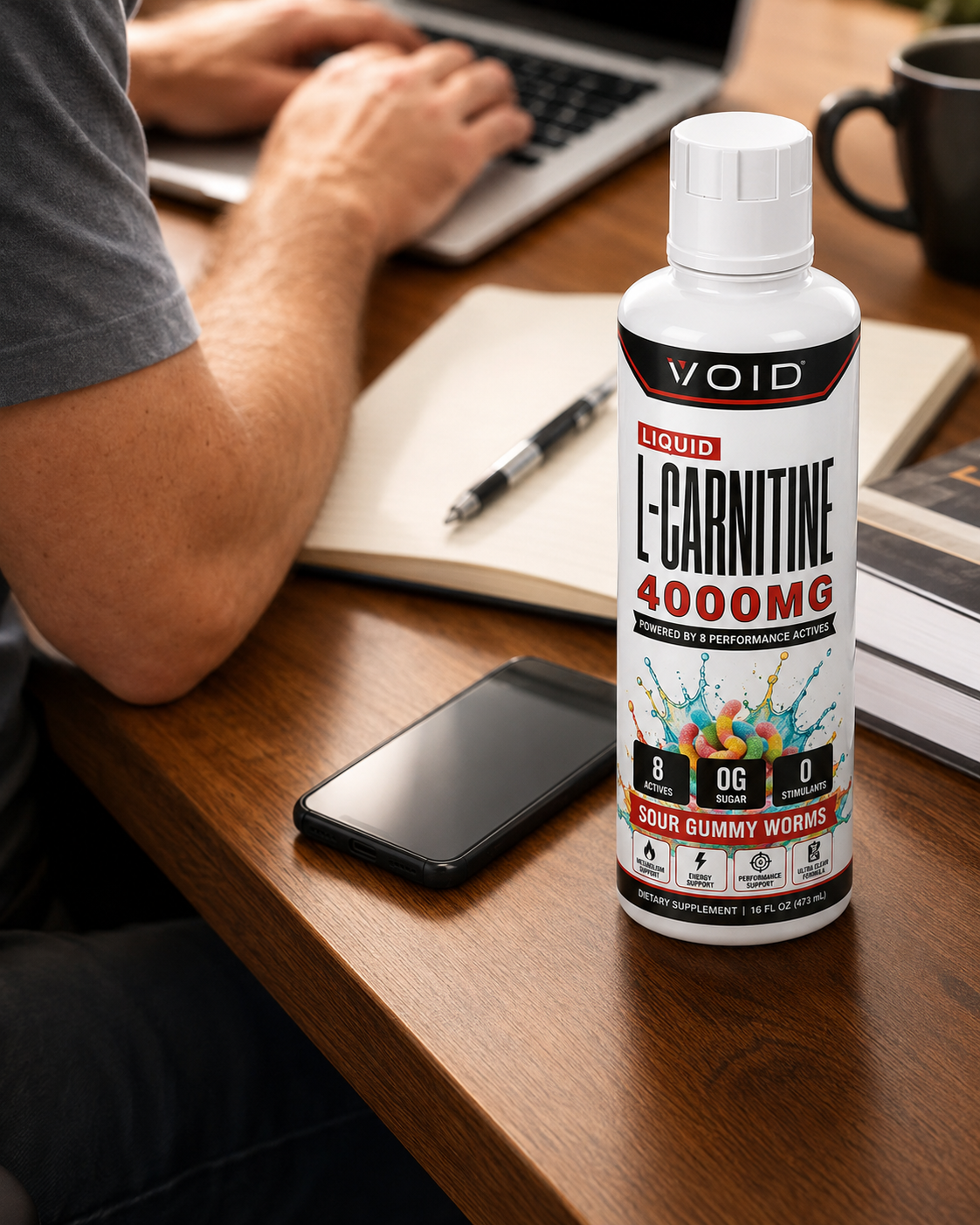 VOID L-Carnitine supplement beside a daily routine