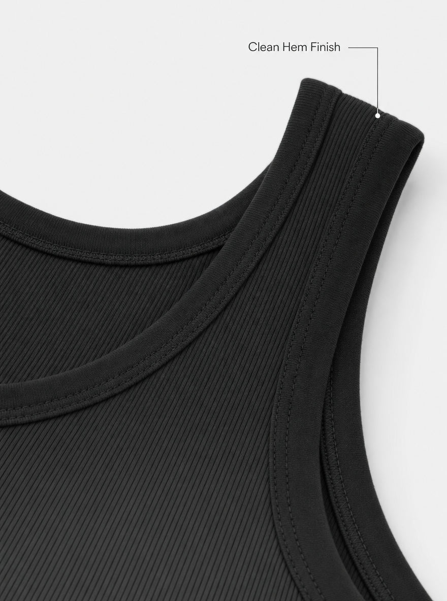 Neckline and hem detail